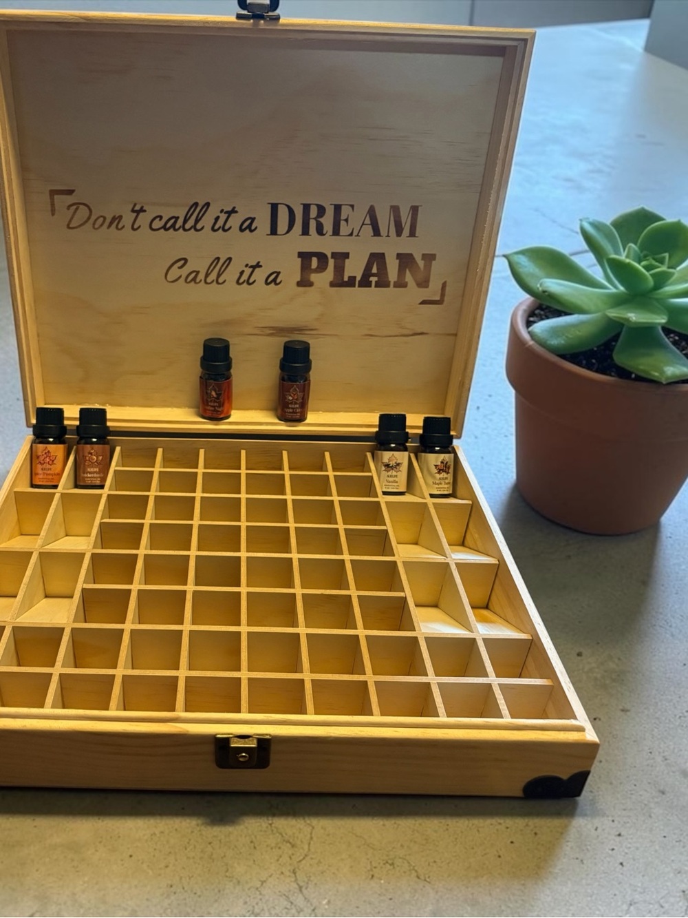 Wooden Essential Oils Storage Case, W/ 6 Fall Scents Included!